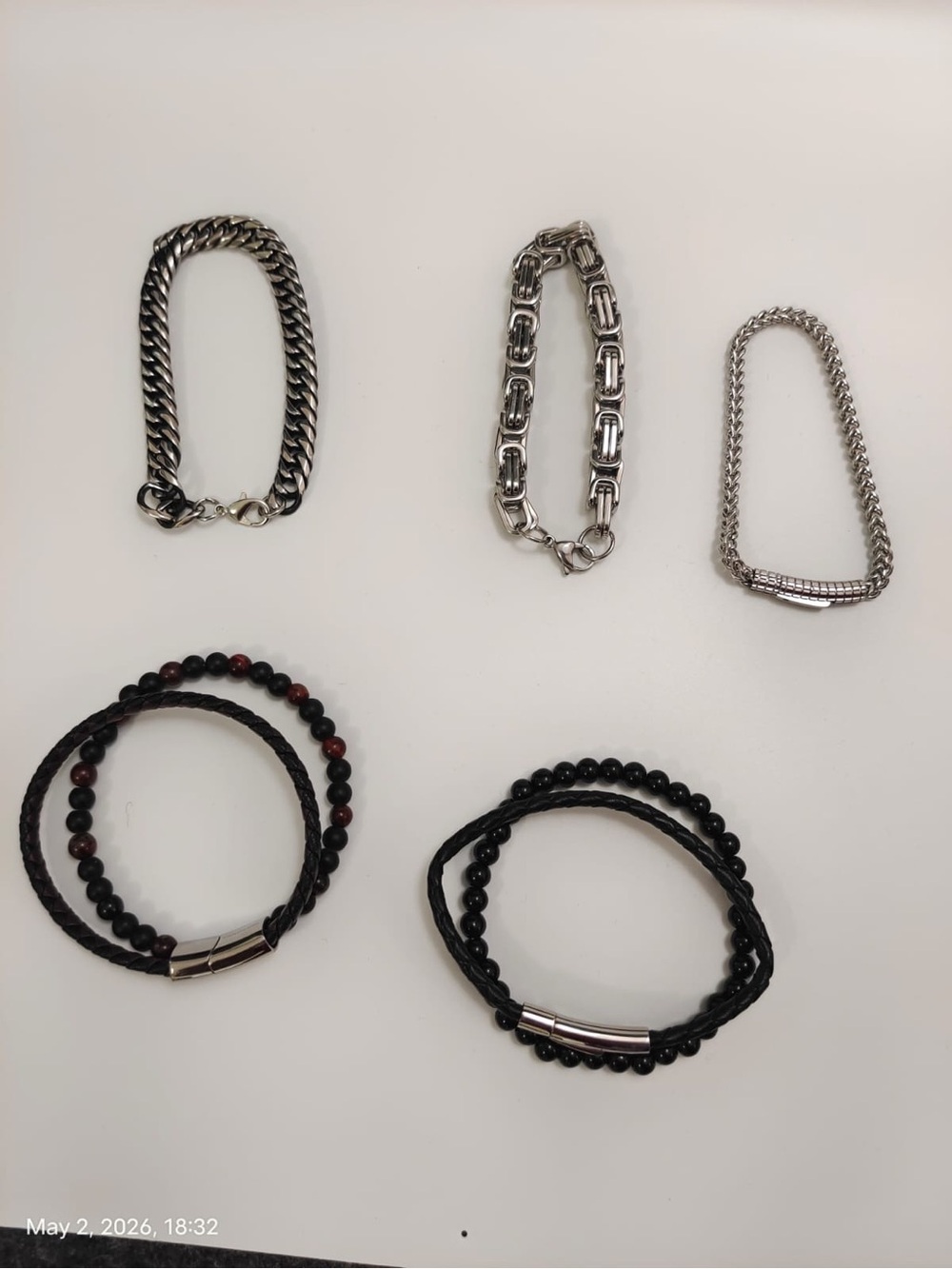 NWOT Bundle of Nordstrom Men’s Bracelets Stainless Steel & Leather